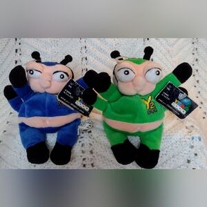 Year 2000 Bug Plush NOS HTF With Tags Y2K Danawares Blue Green Weighted Bottom
